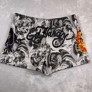 Ed Hardy Graphic Print Mesh Shorts Men's XXL Eagle Panther Tattoo Style